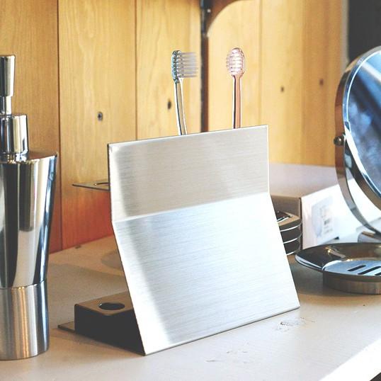 歯ブラシ スタンド 洗面台 おしゃれ 小物 ハブラシ 歯ブラシホルダー ステンレス製 ペン立て 箸立て ギフト プレゼント ステンレス 歯ブラシホルダー4本用 Y Watex Shopヤフーショッピング店 通販 Yahoo ショッピング