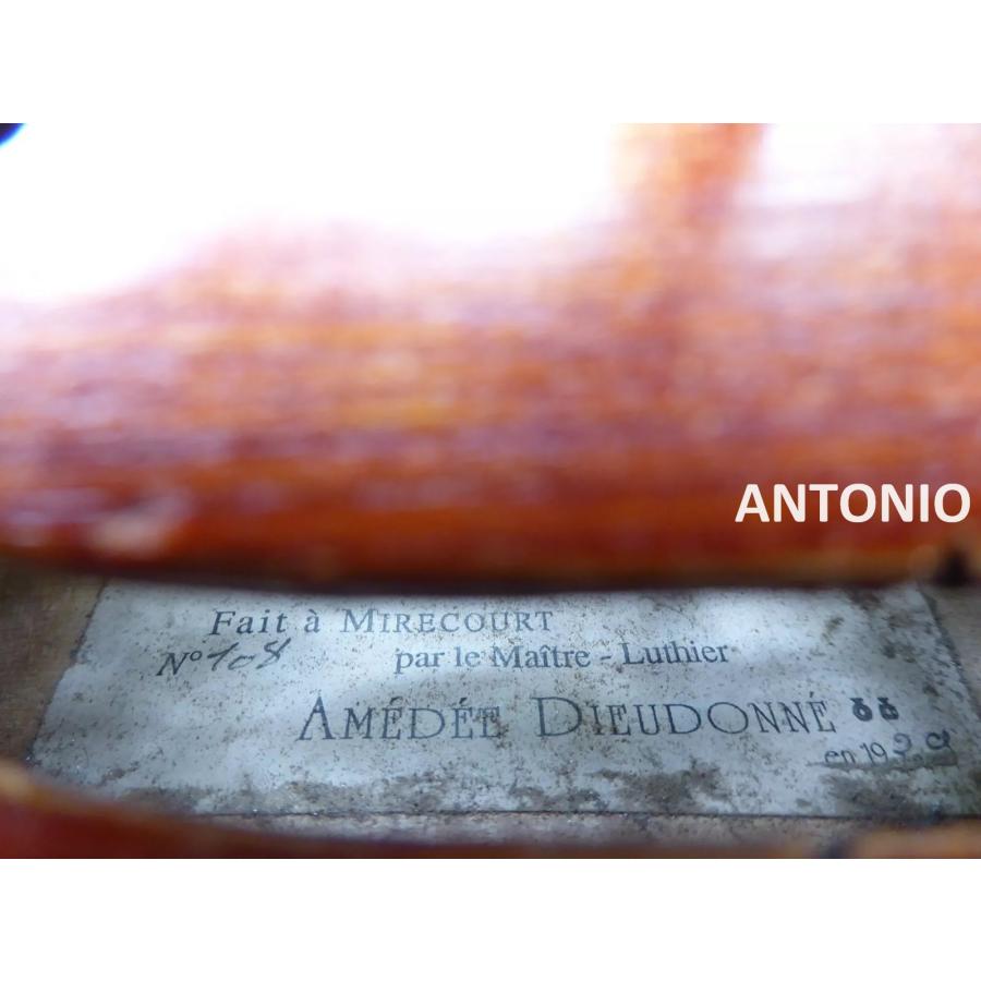 "Fait a Mirecourt, N°108, par le Maitre-Luthier Amedee DIEUDONNE en 1929" |  | 17
