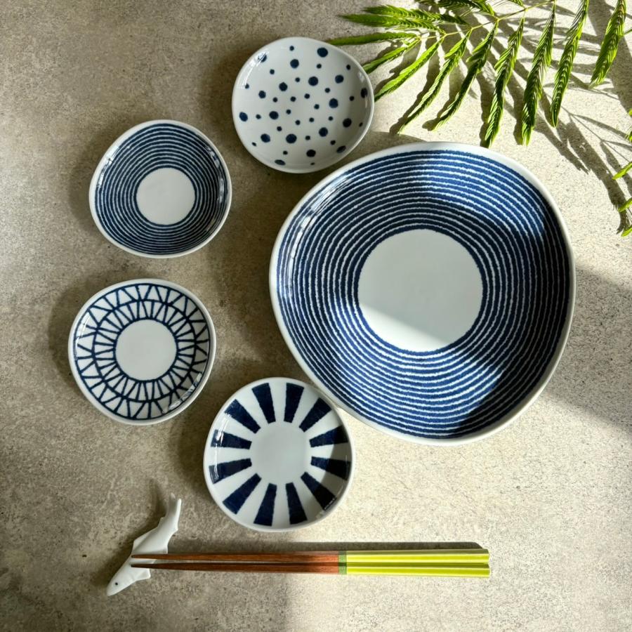 HASAMI（ハサミ） indigo aidama マルチカップ 変形小皿 8点セット