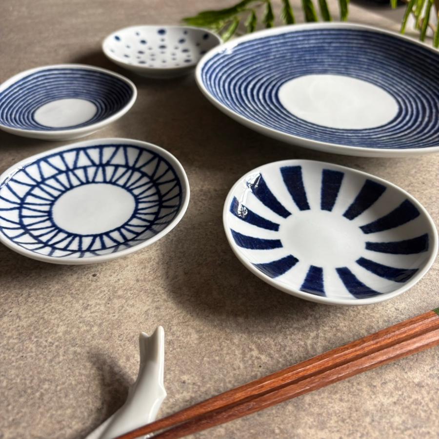 HASAMI（ハサミ） indigo aidama マルチカップ 変形小皿 8点セット
