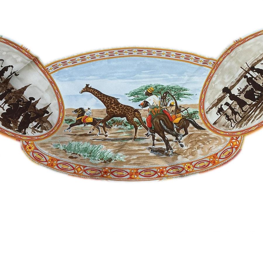 HERMES（エルメス） スカーフ オレンジ カレ90 プール族の騎手【中古