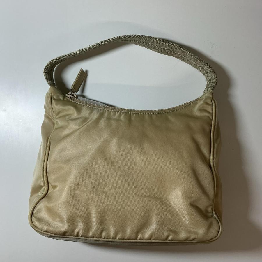 PRADA プラダ　トライアングルロゴ　ナイロン　ホーボー　ミニ　ハンドバッグ　ベージュ【中古】_1