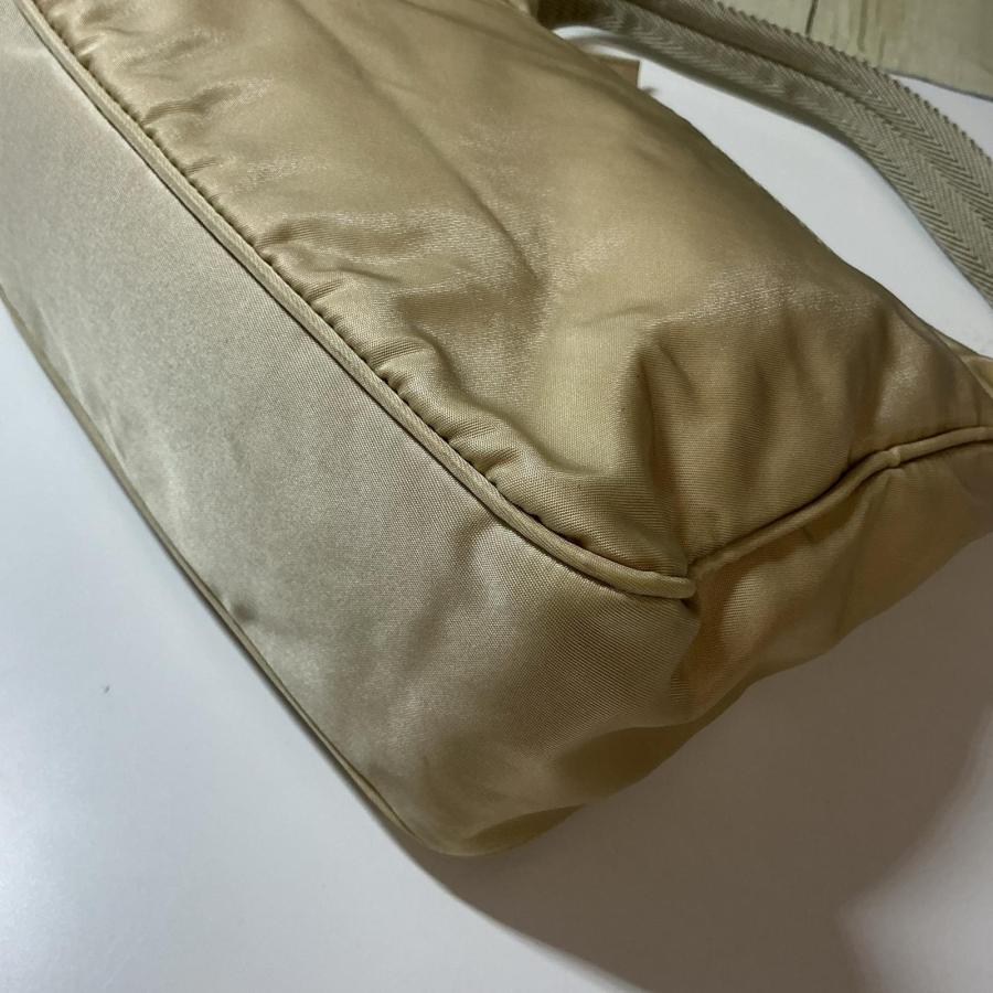 PRADA プラダ　トライアングルロゴ　ナイロン　ホーボー　ミニ　ハンドバッグ　ベージュ【中古】_2