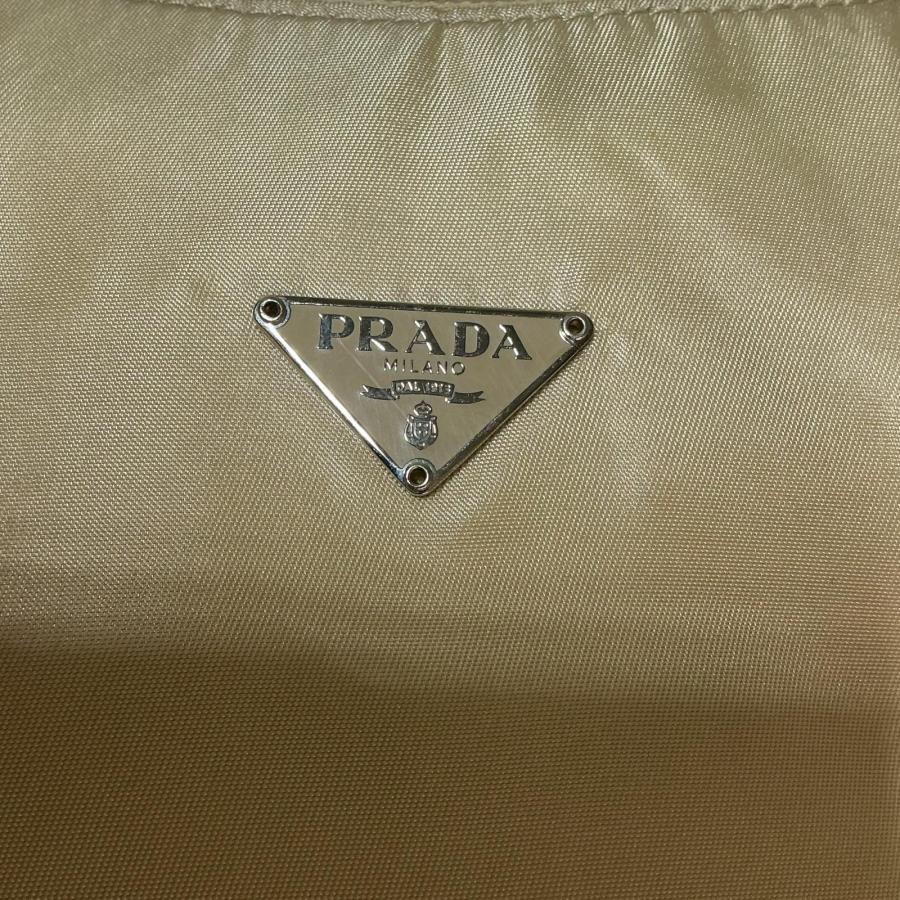 PRADA プラダ　トライアングルロゴ　ナイロン　ホーボー　ミニ　ハンドバッグ　ベージュ【中古】_5