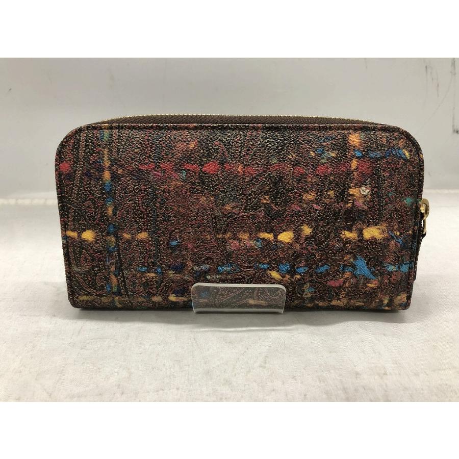 箱付き 良品 ETRO 長財布 ラウンドジップ エトロ ペイズリー ピンク 人気 エトロ ETRO マルチペイズリー柄 ラウンドファスナー 長財布
