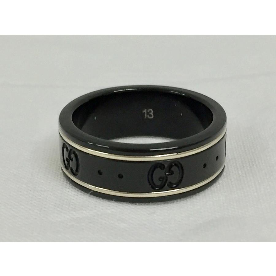 グッチ GUCCI アイコン シンバンド リング 指輪 12.5号 ブラック