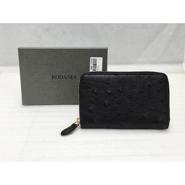 未使用 ロダニア RODANIA オーストリッチ ハンディ ラウンドファスナー 財布 トープ 西岡店 ロダニア RODANIA 【美品】 オーストリッチ ハンディ ラウンド