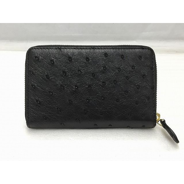 未使用 ロダニア RODANIA オーストリッチ ハンディ ラウンドファスナー 財布 トープ 西岡店 ロダニア RODANIA 【美品】 オーストリッチ ハンディ ラウンド