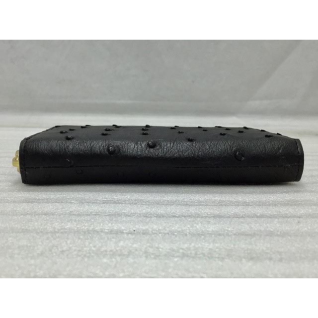 未使用 ロダニア RODANIA オーストリッチ ハンディ ラウンドファスナー 財布 トープ 西岡店 ロダニア RODANIA 【美品】 オーストリッチ ハンディ ラウンド