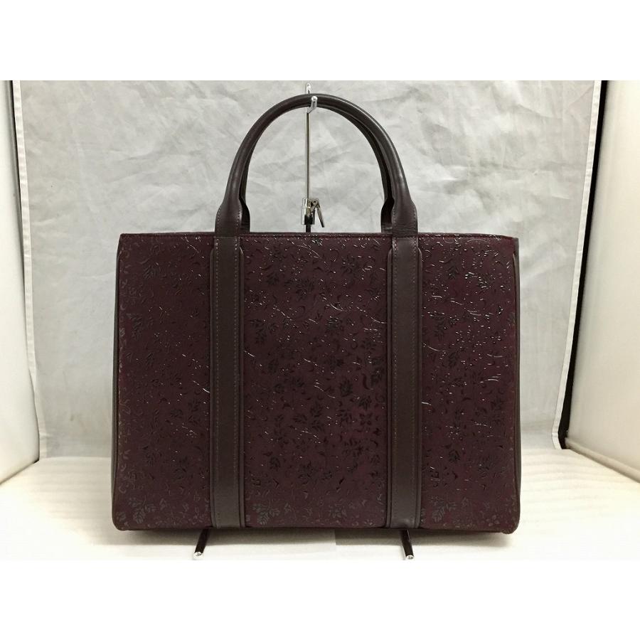 インデンヤ 印傳屋 花唐草柄 鹿革 漆 レディース トートバッグ