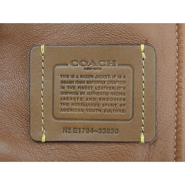 コーチ COACH シングルライダースジャケット レディース アウター 内側タグ破れ有り ブラウン 33830｜wattmann｜07