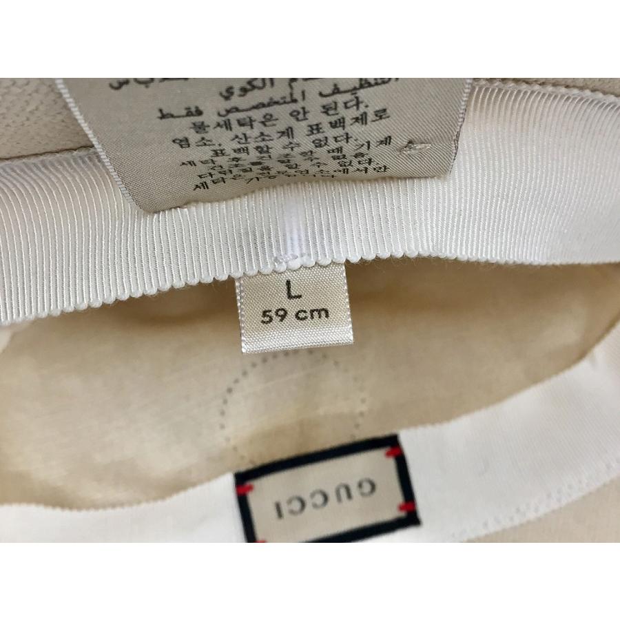 グッチ GUCCI ウェブ ストライプ付き キャンバス フェドラハット