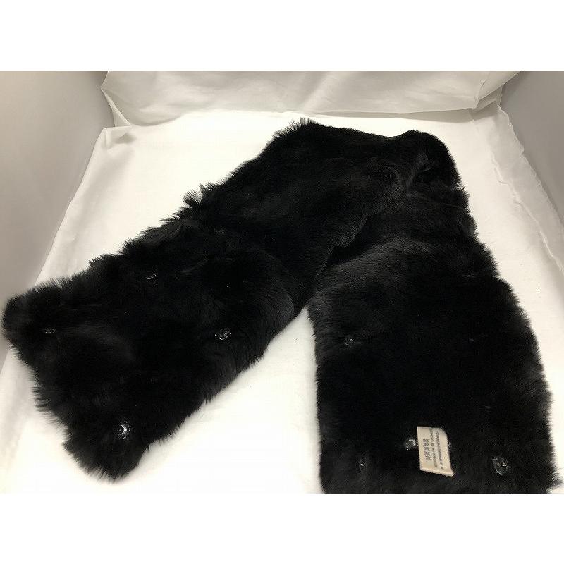 【タイムセール】CHANEL ブラックファー マフラー シャネル CHANEL マフラー ラビットファー ショール ブラック