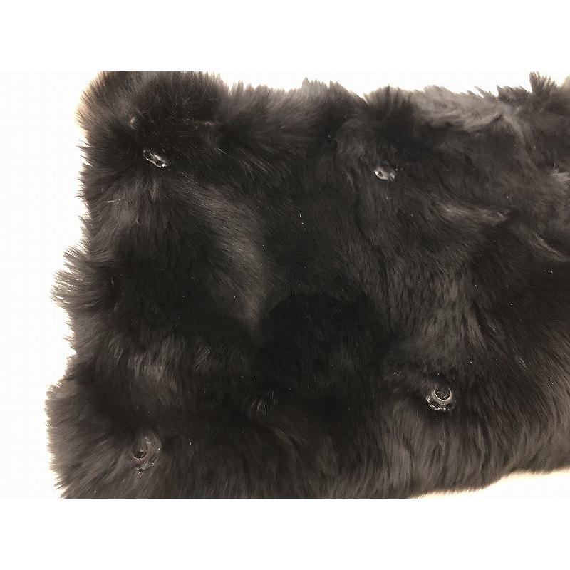 【タイムセール】CHANEL ブラックファー マフラー シャネル CHANEL マフラー ラビットファー ショール ブラック