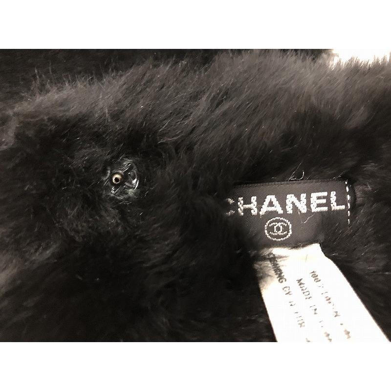 シャネル CHANEL マフラー ラビットファー ショール ブラック
