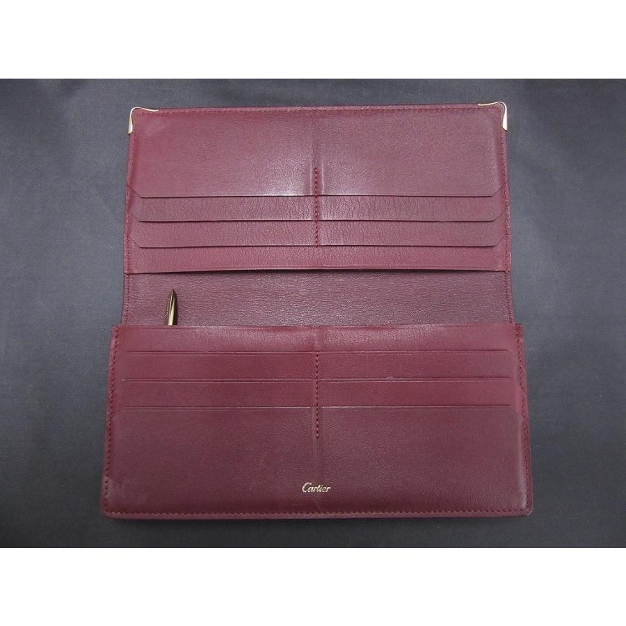 カルティエ Cartier 二つ折り長財布 ボルドー メンズ レディース