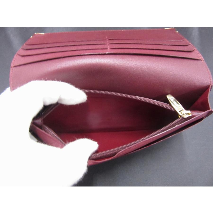 カルティエ Cartier 二つ折り長財布 ボルドー メンズ レディース