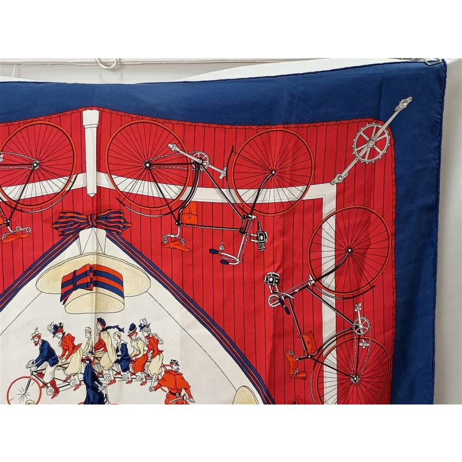 エルメス HERMES スカーフ カレ90 LES BECANES 自転車 : ワットマン