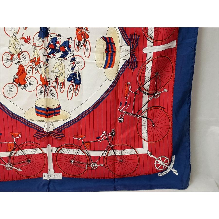 エルメス HERMES スカーフ カレ90 LES BECANES 自転車 : ワットマン