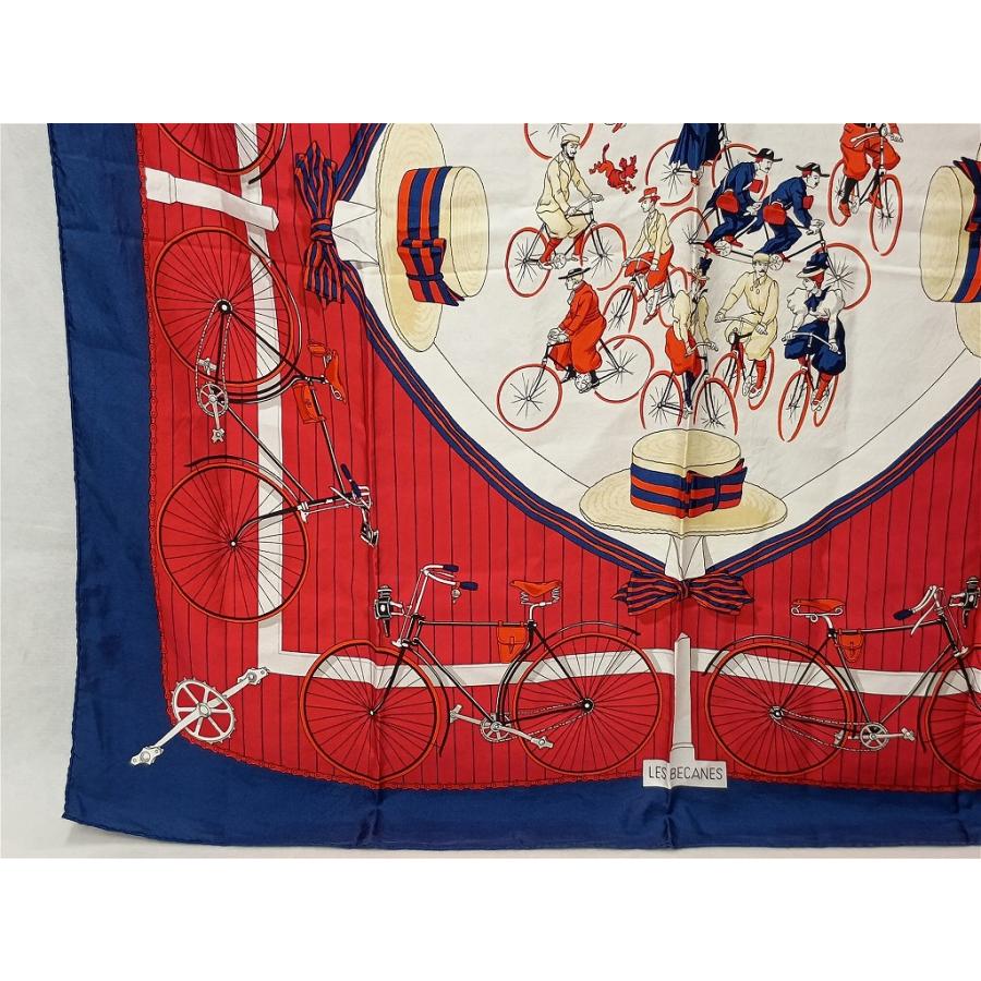 エルメス HERMES スカーフ カレ90 LES BECANES 自転車 : ワットマン