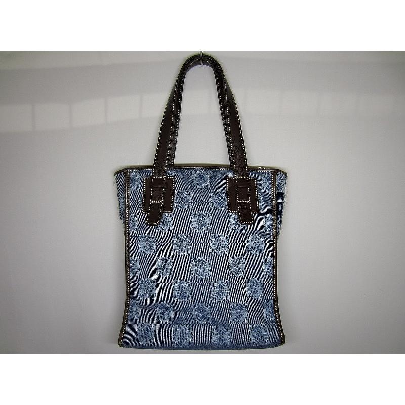 ロエベ LOEWE アナグラム ハンドバッグ デニム/ブルー×ブラウン ロエベ LOEWE アナグラム ハンドバッグ デニム/ブルー×ブラウン