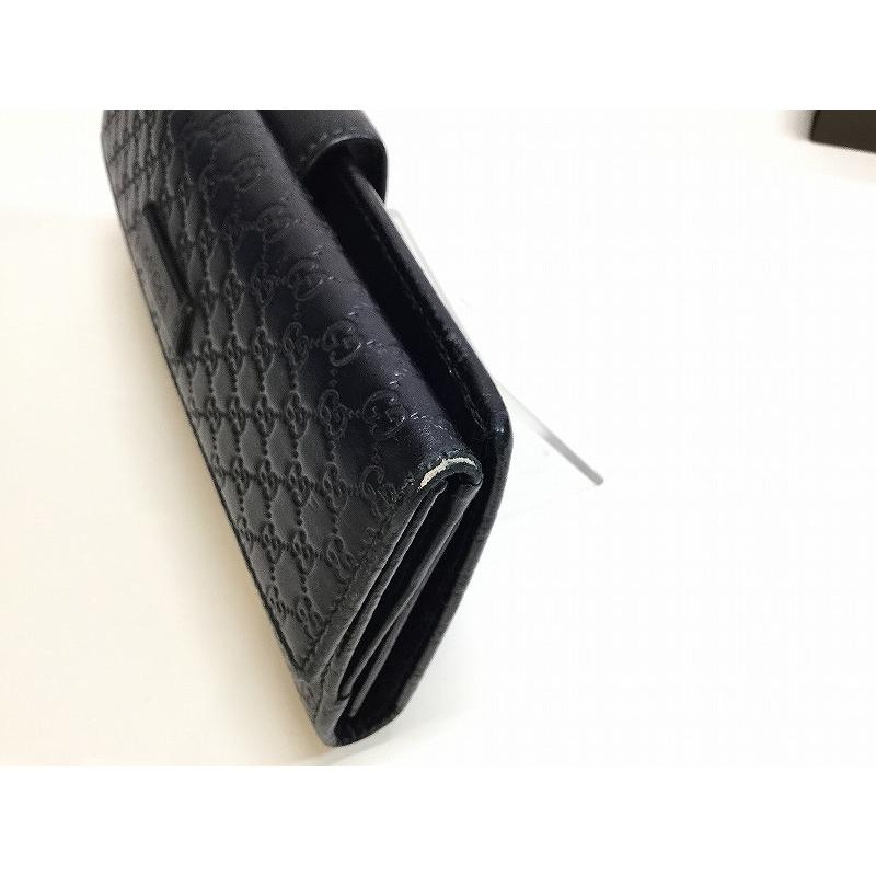 グッチ GUCCI 2つ折り長財布 マイクログッチシマ 黒 : ワットマン