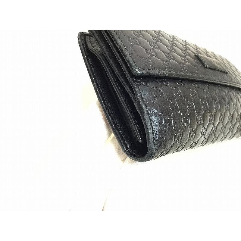 グッチ GUCCI 2つ折り長財布 マイクログッチシマ 黒 : ワットマン