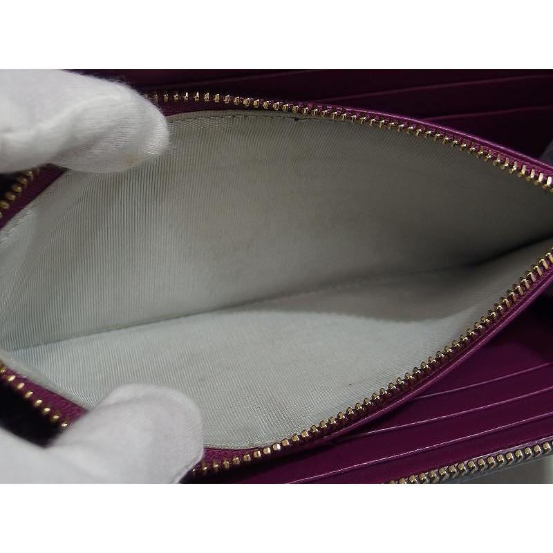 ブルガリ BVLGARI L字ファスナー 長財布 レザー レディース 水色
