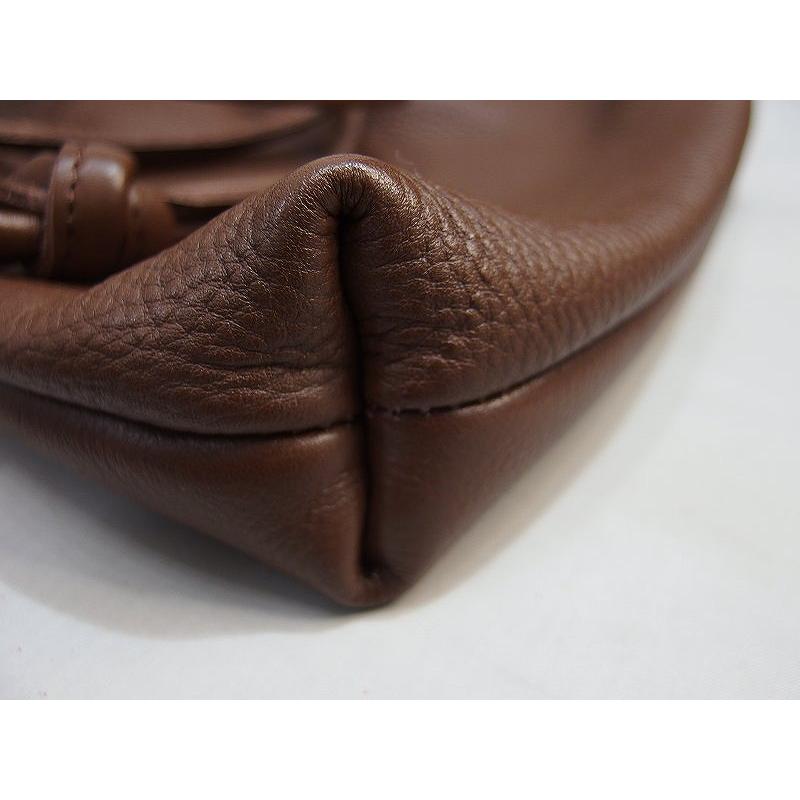 Delife Drawstring Bag ショルダーバッグ 2Way レザー ブラウン