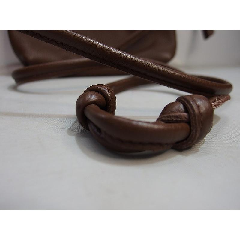 Delife Drawstring Bag ショルダーバッグ 2Way レザー ブラウン