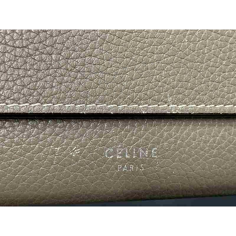 CELINE / 長財布/レザー/GRY/無地/レディース// セリーヌ CELINE 長財布/レザー/GRY/無地/レディース : ワットマン