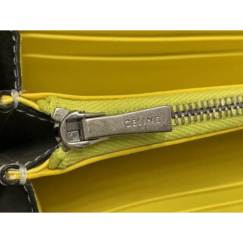 セリーヌ CELINE 長財布/レザー/GRY/無地/レディース : ワットマン