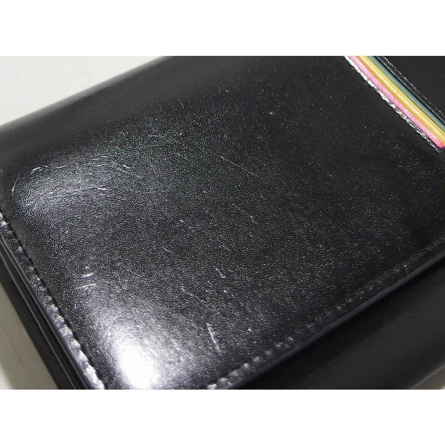 ポールスミス Paul Smith インセットマルチストライプ 長財布 ブラック