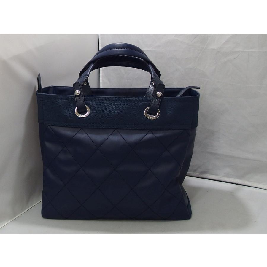 シャネル CHANEL パリビアリッツ トートバッグ ネイビー 15564230