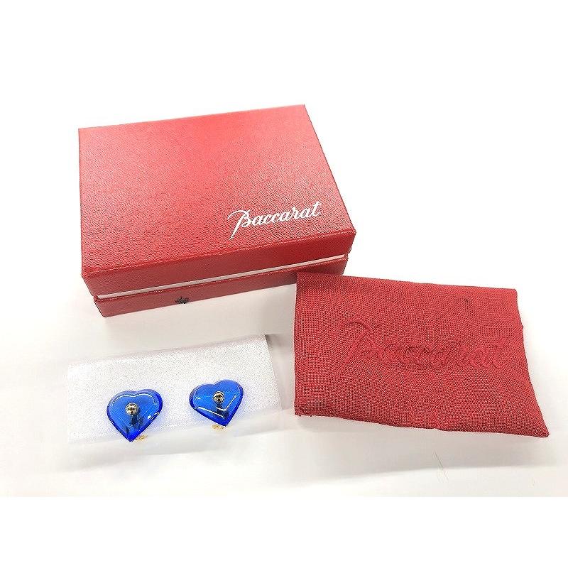 バカラ Baccarat アクセサリー イヤリング ブルー×ゴールド ハート