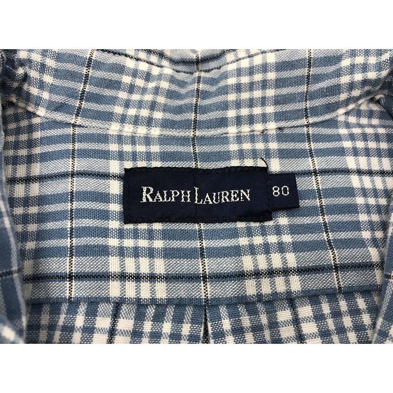 ラルフローレン RALPH LAUREN 子供服 チェックシャツ ブラウス ブルー