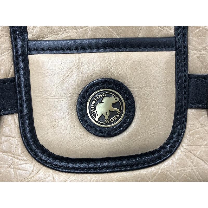 HUNTING WORLD ショルダーバッグ ベージュ HUNTING WORLD ショルダーバッグ ベージュ キャンバス ロゴ柄