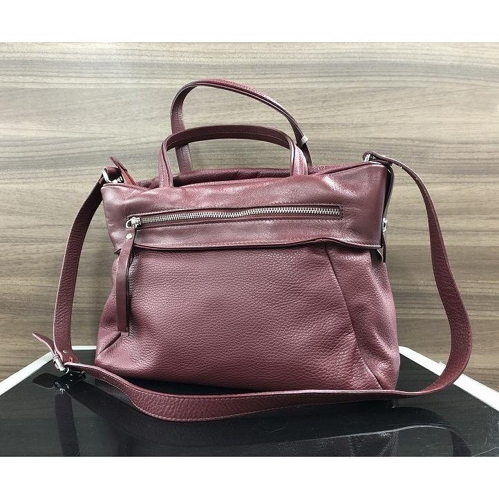 ニコリ NICOLI ショルダーバッグ ハンドバッグ ワインレッド系  