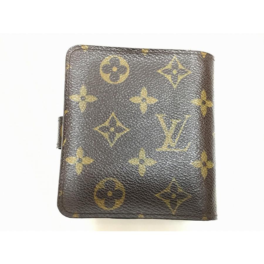 ルイヴィトン LOUIS VUITTON モノグラム コンパクトジップ ブラウン