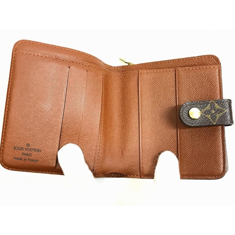 ルイヴィトン LOUIS VUITTON モノグラム コンパクトジップ ブラウン