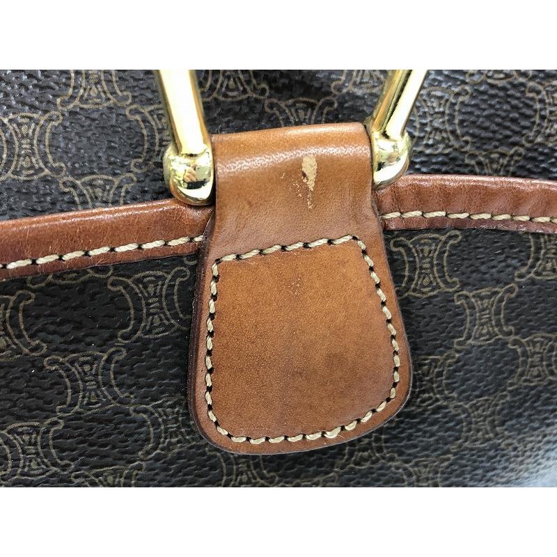 セリーヌ CELINE マカダム柄 ハンドバッグ ブラウン MC97/2
