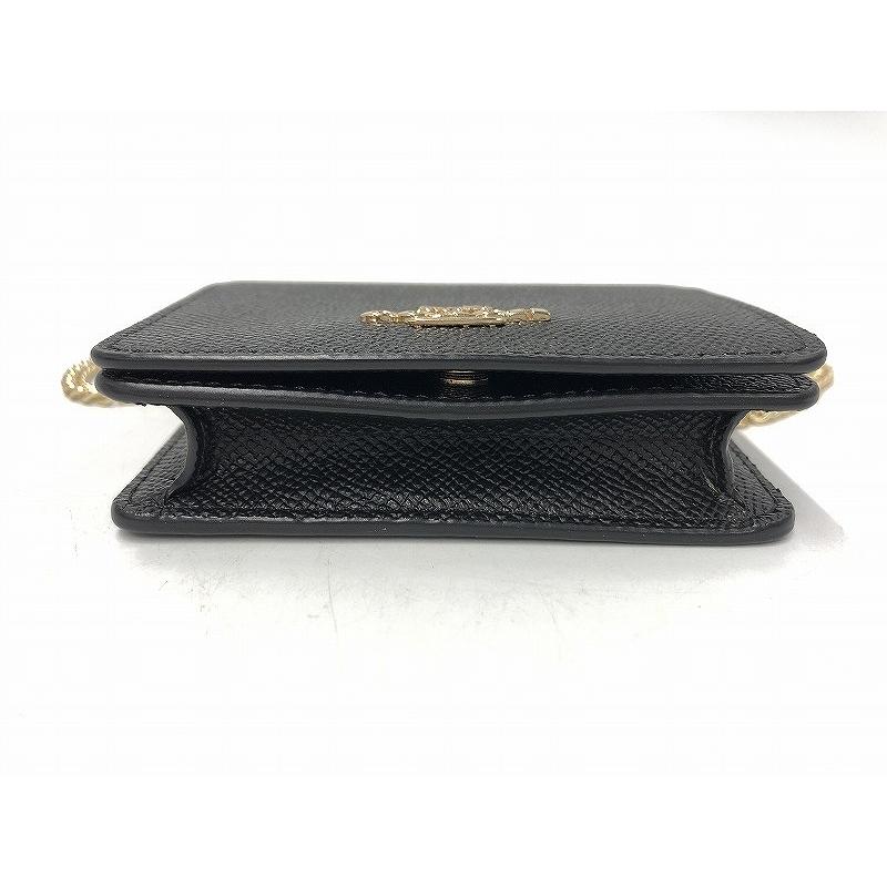 COACH コーチ チェーン付きミニウォレット ブラック コーチ COACH レディースチェーンミニウォレット カードケース