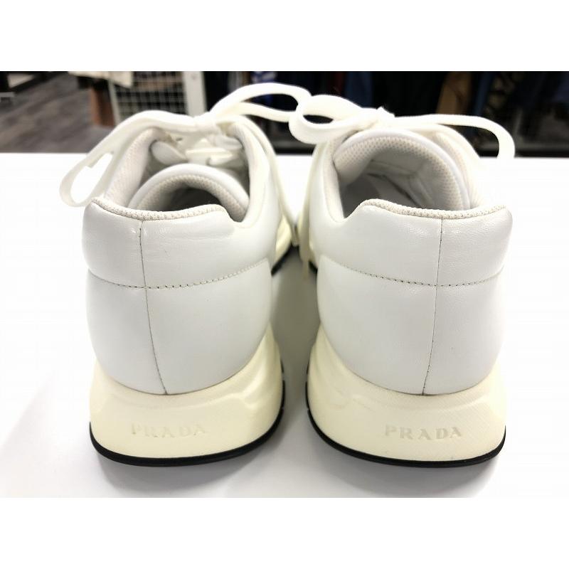 プラダ PRADA メンズ靴 スニーカー レザーローカット ホワイト系 プラダ PRADA メンズ靴 スニーカー レザーローカット ホワイト系