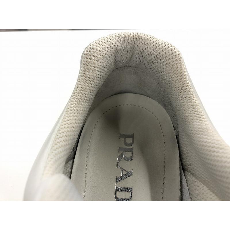 プラダ PRADA メンズ靴 スニーカー レザーローカット ホワイト系 プラダ PRADA メンズ靴 スニーカー レザーローカット ホワイト系