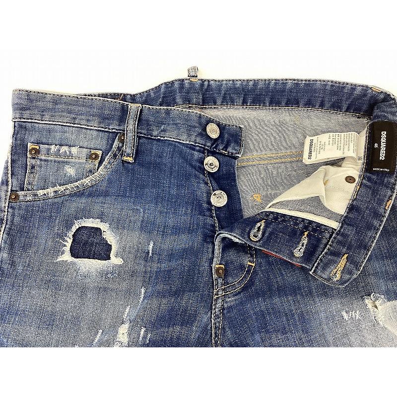 ダメージデニム ジーンズ　ディースクエアード2 DSQUARED2 (ディースクエアード) ダメージ ボタンフライ