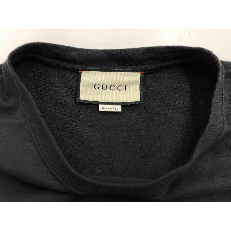 ブラック グッチ 人気 ブレード プリント 半袖 Tシャツ S グッチ GUCCI メンズカットソー ブレード プリントTシャツ 半袖 3XL