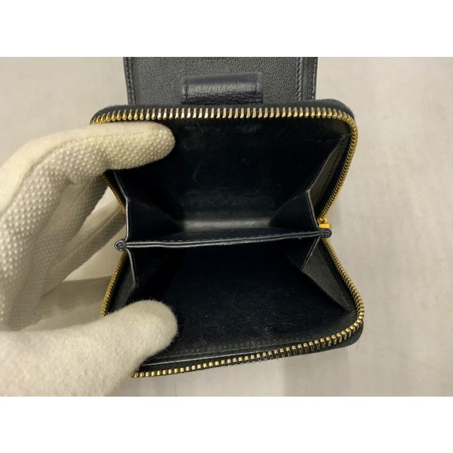 YSL イヴ・サンローラン 折りたたみ財布 二つ折り財布 レザー 黒