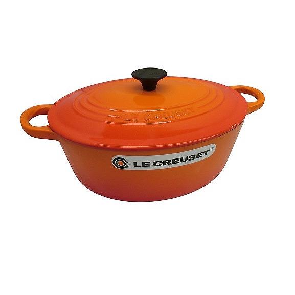 LE CREUSET - お値下げ中　ル・クルーゼ　ココットオーバル　25  オレンジ 未使用！ル・クルーゼ LeCreuset ココットオーバル 25 cm オレンジ