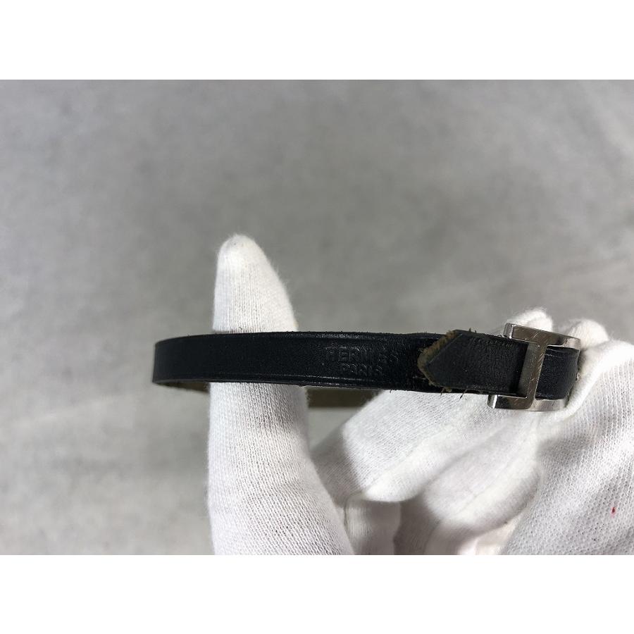 エルメス HERMES レザーブレスレット ブラック_1