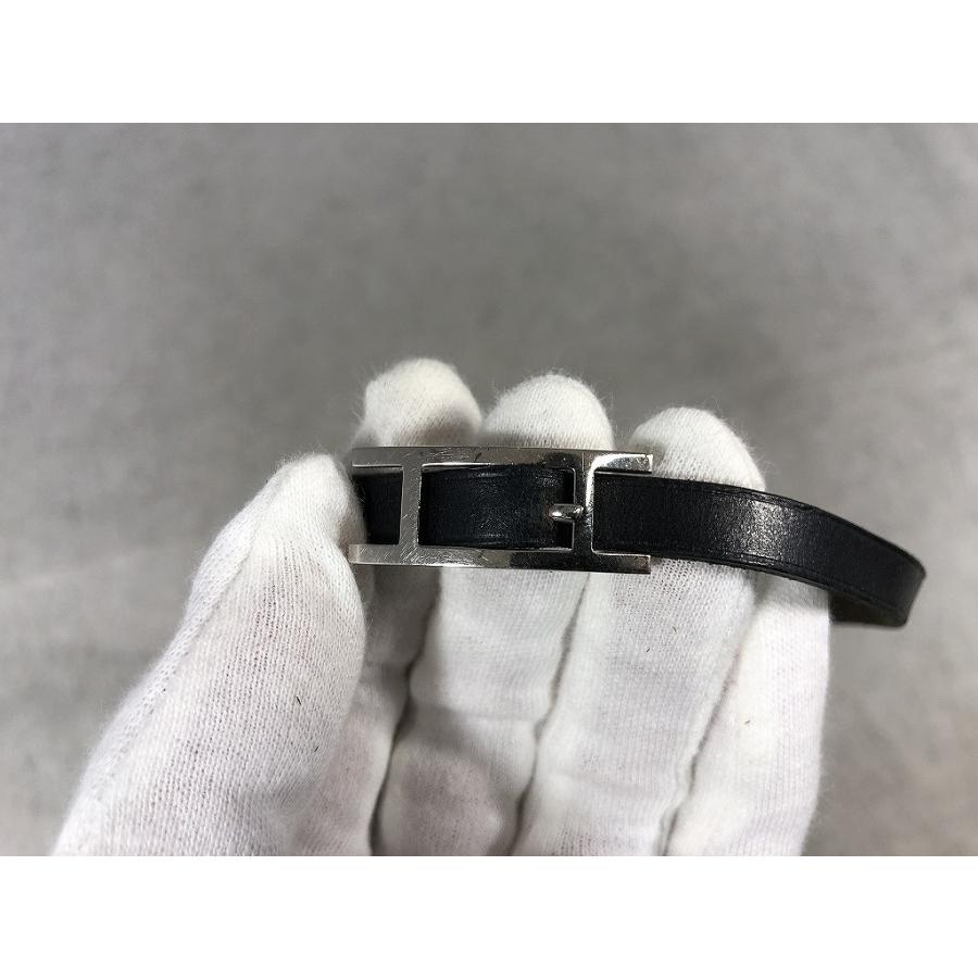 エルメス HERMES レザーブレスレット ブラック_2